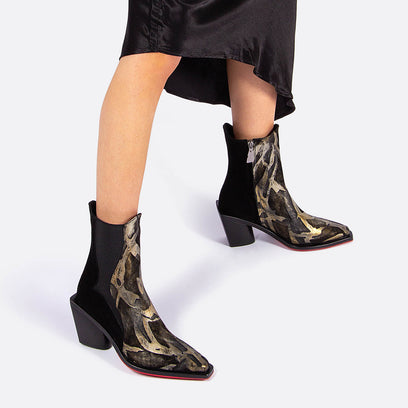 Ohio Women Ankle Boots Safari/Black