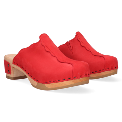 Wannabe Wood Women Clogs Red