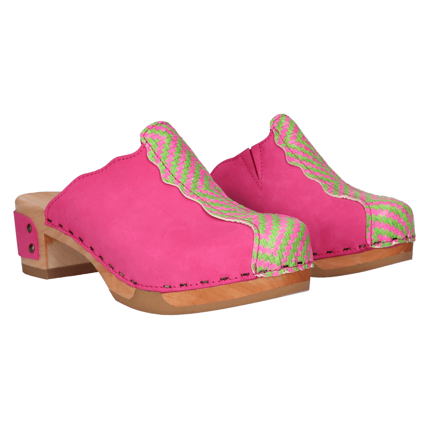 Pink hot sale wooden clogs