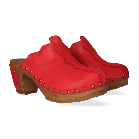Knock On Wood Women Clogs Red