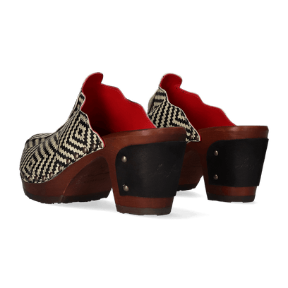 Knock On Wood Women Clogs Black/Offwhite