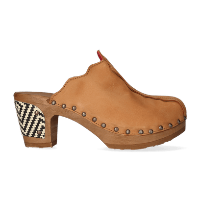 Knock On Wood Women Clogs Cuoio