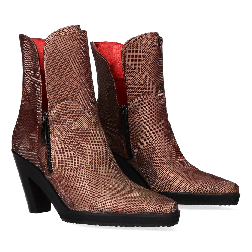Coraline Women Ankle Boots Metal Rosso