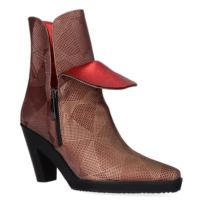 Coraline Women Ankle Boots Metal Rosso